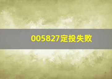 005827定投失败