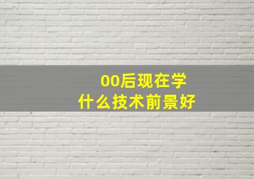 00后现在学什么技术前景好