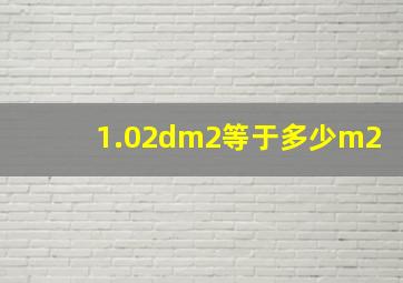 1.02dm2等于多少m2