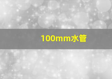 100mm水管