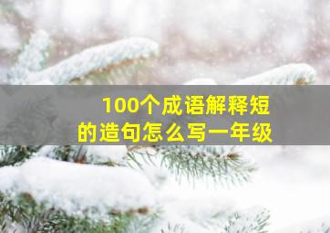 100个成语解释短的造句怎么写一年级