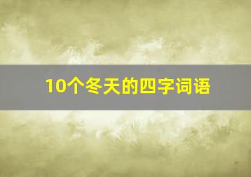 10个冬天的四字词语