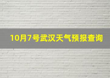 10月7号武汉天气预报查询