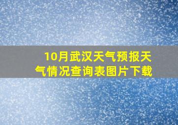 10月武汉天气预报天气情况查询表图片下载