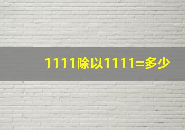 1111除以1111=多少