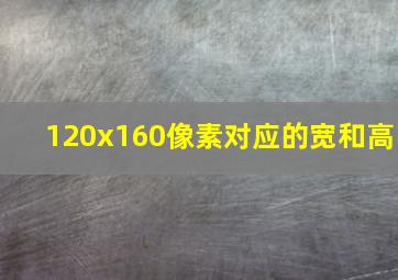 120x160像素对应的宽和高