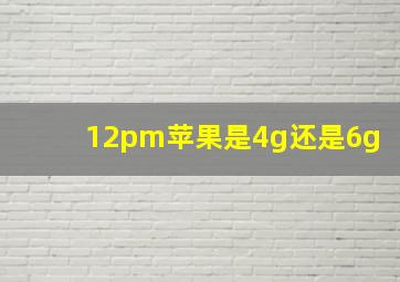 12pm苹果是4g还是6g