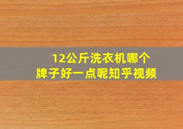 12公斤洗衣机哪个牌子好一点呢知乎视频