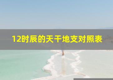 12时辰的天干地支对照表