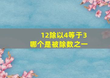 12除以4等于3哪个是被除数之一