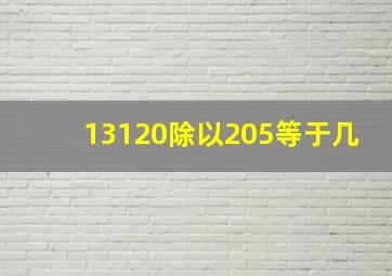 13120除以205等于几