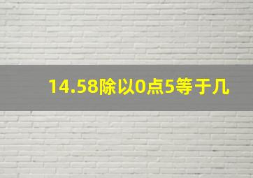 14.58除以0点5等于几