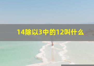 14除以3中的12叫什么