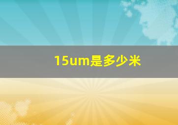 15um是多少米