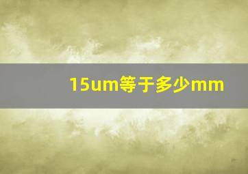 15um等于多少mm