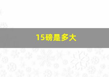 15磅是多大