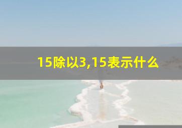 15除以3,15表示什么