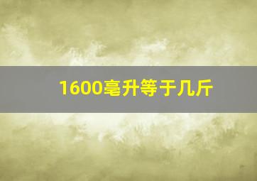 1600亳升等于几斤