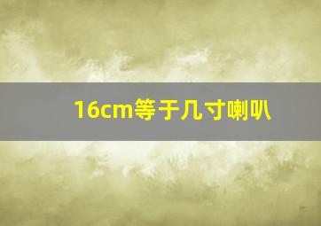 16cm等于几寸喇叭