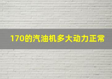 170的汽油机多大动力正常