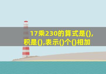 17乘230的算式是(),积是(),表示()个()相加