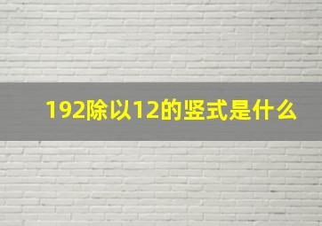 192除以12的竖式是什么