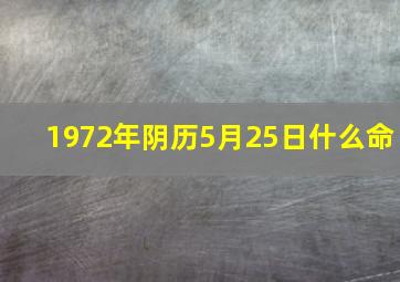 1972年阴历5月25日什么命