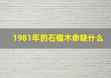 1981年的石榴木命缺什么