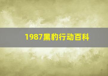 1987黑豹行动百科