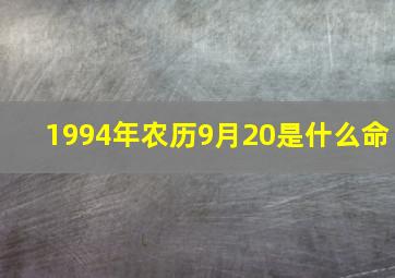 1994年农历9月20是什么命