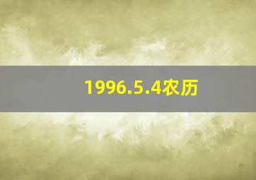 1996.5.4农历