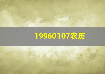 19960107农历