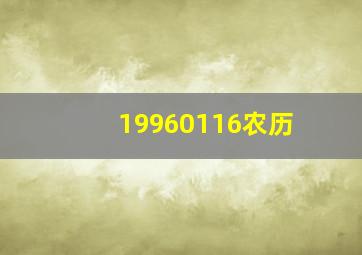 19960116农历