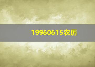 19960615农历