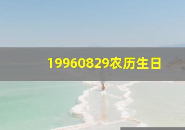 19960829农历生日