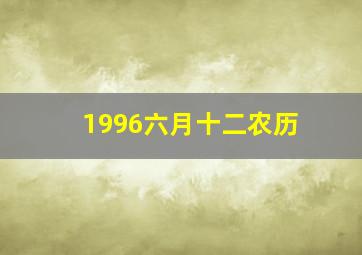 1996六月十二农历