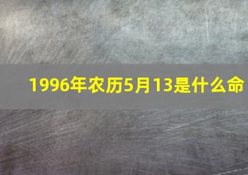 1996年农历5月13是什么命