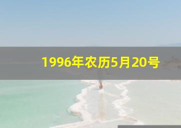 1996年农历5月20号