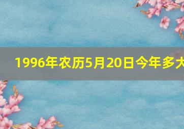 1996年农历5月20日今年多大