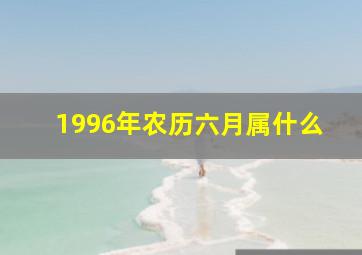 1996年农历六月属什么