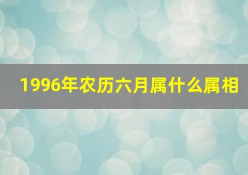 1996年农历六月属什么属相