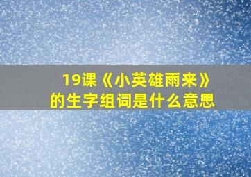 19课《小英雄雨来》的生字组词是什么意思