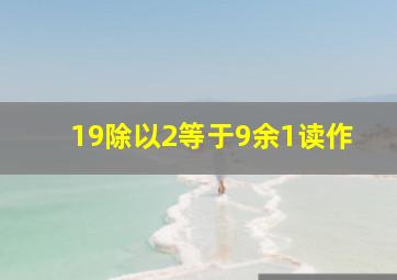 19除以2等于9余1读作