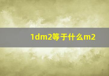 1dm2等于什么m2