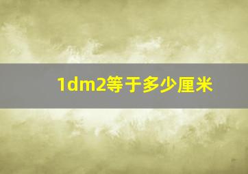 1dm2等于多少厘米