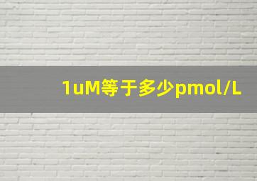 1uM等于多少pmol/L