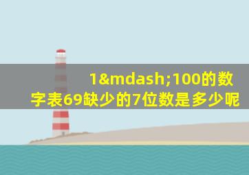 1—100的数字表69缺少的7位数是多少呢