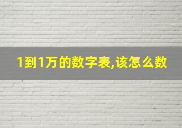 1到1万的数字表,该怎么数