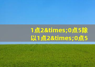 1点2×0点5除以1点2×0点5