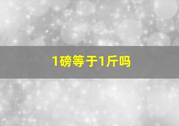 1磅等于1斤吗